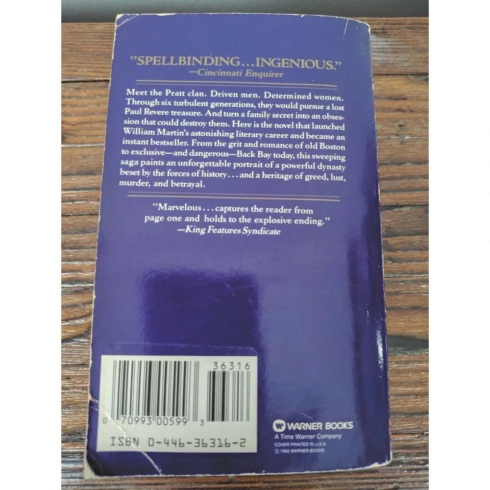 Back Bay - Paperback By Martin, William - GOOD Warner Pb‎ First Print 1992
